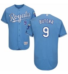 Men's Majestic Kansas City Royals #9 Drew Butera Light Blue Alternate Flex Base Authentic Collection MLB Jersey