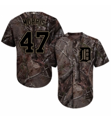 Youth Majestic Detroit Tigers #47 Jack Morris Authentic Camo Realtree Collection Flex Base MLB Jersey