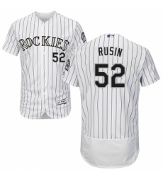 Men's Majestic Colorado Rockies #52 Chris Rusin White Home Flex Base Authentic Collection MLB Jersey