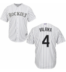 Youth Majestic Colorado Rockies #4 Pat Valaika Replica White Home Cool Base MLB Jersey