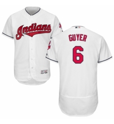 Men's Majestic Cleveland Indians #6 Brandon Guyer White Home Flex Base Authentic Collection MLB Jersey