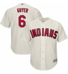 Youth Majestic Cleveland Indians #6 Brandon Guyer Authentic Cream Alternate 2 Cool Base MLB Jersey