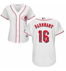 Women's Majestic Cincinnati Reds #16 Tucker Barnhart Authentic White Home Cool Base MLB Jersey
