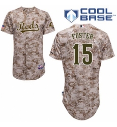 Men's Majestic Cincinnati Reds #15 George Foster Authentic Camo Alternate Cool Base MLB Jersey