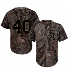 Men's Majestic Chicago White Sox #40 Reynaldo Lopez Authentic Camo Realtree Collection Flex Base MLB Jersey