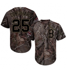 Youth Majestic Boston Red Sox #25 Tony Conigliaro Authentic Camo Realtree Collection Flex Base 2018 World Series Champions MLB Jersey