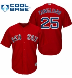Youth Majestic Boston Red Sox #25 Tony Conigliaro Replica Red Alternate Home Cool Base MLB Jersey