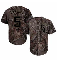 Youth Majestic Chicago White Sox #5 Yolmer Sanchez Authentic Camo Realtree Collection Flex Base MLB Jersey