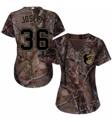 Women's Majestic Baltimore Orioles #36 Caleb Joseph Authentic Camo Realtree Collection Flex Base MLB Jersey