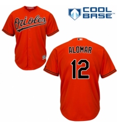 Men's Majestic Baltimore Orioles #12 Roberto Alomar Replica Orange Alternate Cool Base MLB Jersey