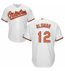Youth Majestic Baltimore Orioles #12 Roberto Alomar Replica White Home Cool Base MLB Jersey