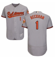 Men's Majestic Baltimore Orioles #1 Tim Beckham Grey Road Flex Base Authentic Collection MLB Jersey