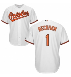 Youth Majestic Baltimore Orioles #1 Tim Beckham Replica White Home Cool Base MLB Jersey