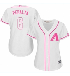 Women's Majestic Arizona Diamondbacks #6 David Peralta Authentic White Fashion MLB Jersey