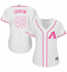 Women's Majestic Arizona Diamondbacks #40 Andrew Chafin Replica White Fashion MLB Jersey
