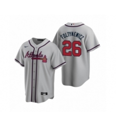 Men's Atlanta Braves #26 Mike Foltynewicz Nike Gray 2020 Replica Road Jersey