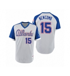 Women Braves #15 Sean Newcomb Gray Royal 1979 Turn Back the Clock Authentic Jersey