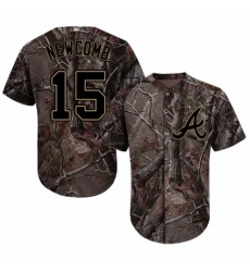 Youth Majestic Atlanta Braves #15 Sean Newcomb Authentic Camo Realtree Collection Flex Base MLB Jersey