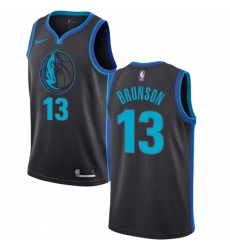 Youth Nike Dallas Mavericks #13 Jalen Brunson Swingman Charcoal NBA Jersey - City Edition