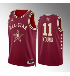 Men's 2024 All-Star #11 Trae Young Crimson Stitched Basketball Jersey