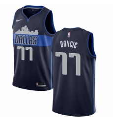 Men's Nike Dallas Mavericks #77 Luka Doncic Authentic Navy Blue NBA Jersey Statement Edition
