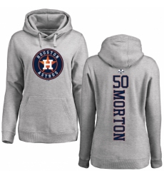 MLB Women's Nike Houston Astros #50 Charlie Morton Ash Backer Pullover Hoodie