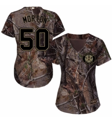 Women's Majestic Houston Astros #50 Charlie Morton Authentic Camo Realtree Collection Flex Base MLB Jersey