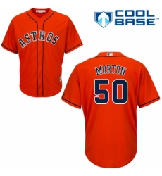 Youth Majestic Houston Astros #50 Charlie Morton Authentic Orange Alternate Cool Base MLB Jersey