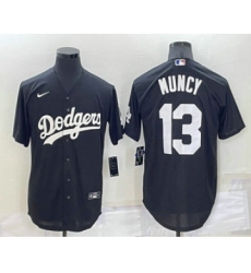 Men's Los Angeles Dodgers #13 Max Muncy Black Turn Back The Clock Stitched Cool Base Jersey