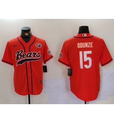 Men's Chicago Bears #15 Rome Odunze Orange Throwback With Cool Base Stitched Baseball Jersey