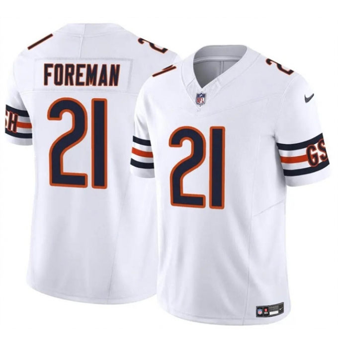 Men's Chicago Bears #21 D'Onta Foreman White 2023 F.U.S.E. Vapor Football Stitched Jersey