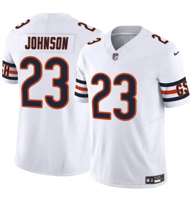 Men's Chicago Bears #23 Roschon Johnson White 2023 F.U.S.E. Vapor Stitched Football Jersey