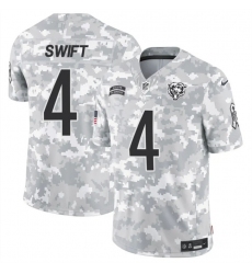 Men's Chicago Bears #4 D'Andre Swift 2024 F.U.S.E Arctic Camo Salute To Service Limited Stitched Football Jersey