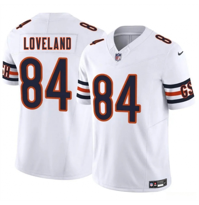Men's Chicago Bears #84 Colston Loveland White 2025 Draft F.U.S.E. Vapor Untouchable Limited Football Stitched Jersey