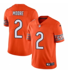 Women Chicago Bears #2 DJ Moore Orange Vapor Limited Stitched NFL Jersey