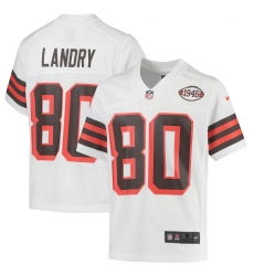 Youth Cleveland Browns #88 Jarvis Landry Nike White 1946 Collection Alternate Jersey