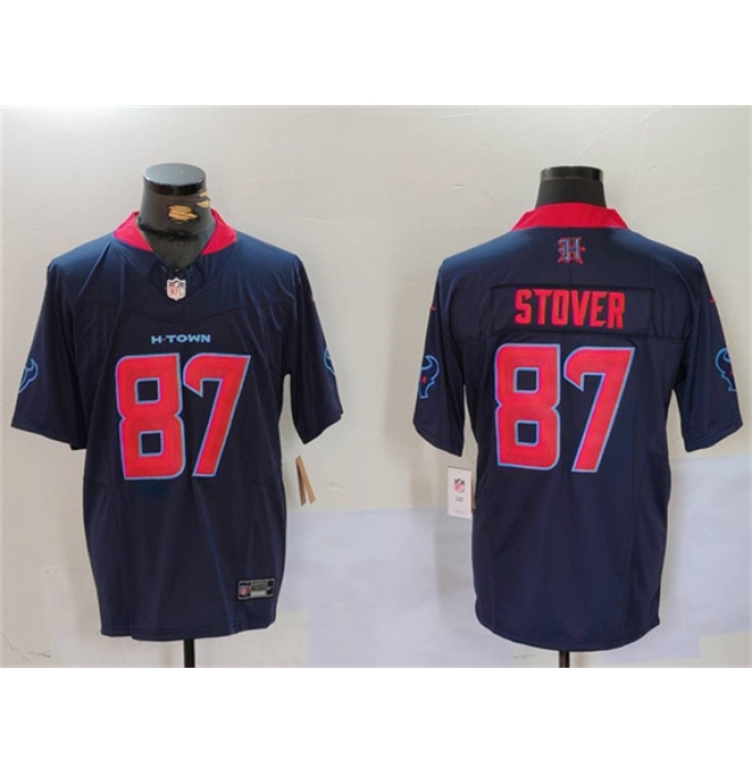 Men's Houston Texans #87 Cade Stover Navy 2nd Alternate F.U.S.E. Vapor Limited Football Stitched Jersey