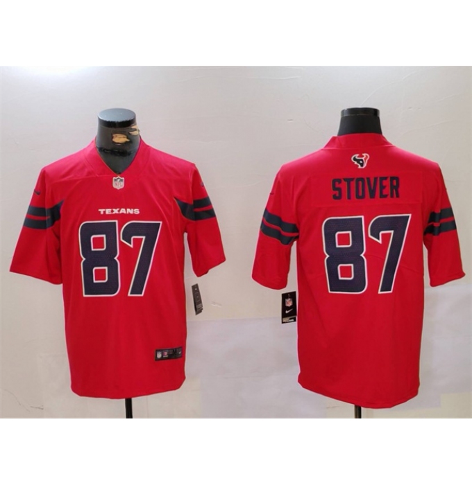 Men's Houston Texans #87 Cade Stover Red Vapor Untouchable Football Stitched Jersey