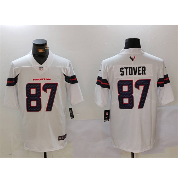 Men's Houston Texans #87 Cade Stover White Vapor Untouchable Football Stitched Jersey