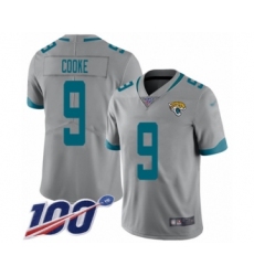 Men's Jacksonville Jaguars #9 Logan Cooke Silver Inverted Legend Limited 100th Season Football Jersey