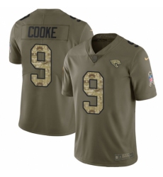 Men's Nike Jacksonville Jaguars #9 Logan Cooke Limited Olive/Camo 2017 Salute to Service NFL Jersey
