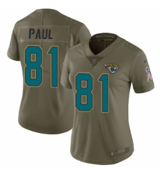 Women's Nike Jacksonville Jaguars #81 Niles Paul Limited Olive 2017 Salute to Service NFL Jersey