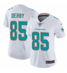 Women's Nike Miami Dolphins #85 A.J. Derby White Vapor Untouchable Limited Player NFL Jersey