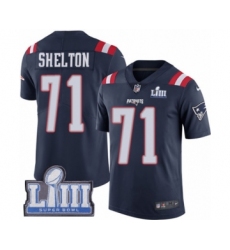 Youth Nike New England Patriots #71 Danny Shelton Limited Navy Blue Rush Vapor Untouchable Super Bowl LIII Bound NFL Jersey