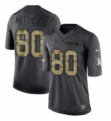 Youth Nike New England Patriots #80 Jordan Matthews Limited Black 2016 Salute to Service NFL Jersey