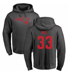 NFL Nike New England Patriots #33 Jeremy Hill Ash One Color Pullover Hoodie