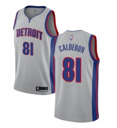 Youth Nike Detroit Pistons #81 Jose Calderon Swingman Silver NBA Jersey Statement Edition