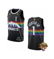 Men's Denver Nuggets #1 Michael Porter Jr. Black 2023 Finals City Edition Stitched Basketball Jersey