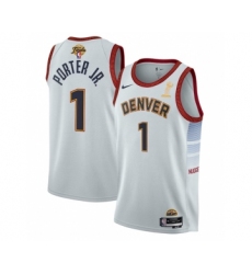 Men's Denver Nuggets #1 Michael Porter Jr. White 2023 Finals Champions Icon Edition Stitched Basketball Jersey