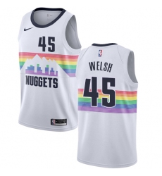 Men's Nike Denver Nuggets #45 Thomas Welsh Swingman White NBA Jersey - City Edition